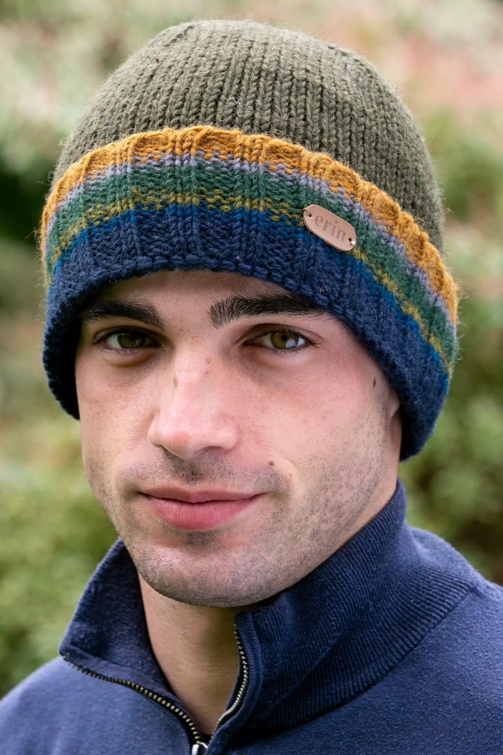 Wool Hats^Erin Knitwear Men's Rib Turnup Hat | Green