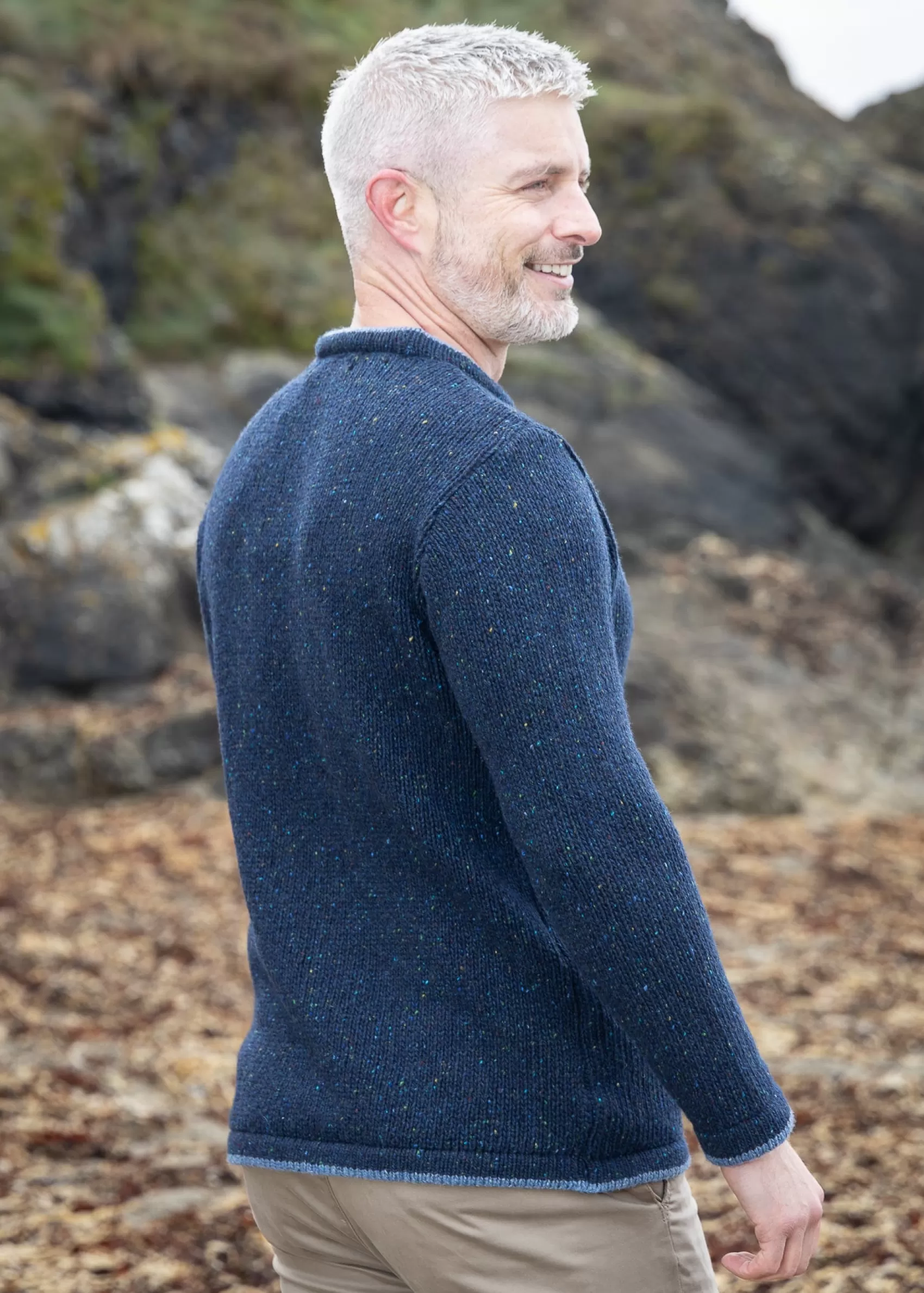 Aran Sweaters^Irelands Eye Knitwear Men's Roundstone Sweater | Rich Navy