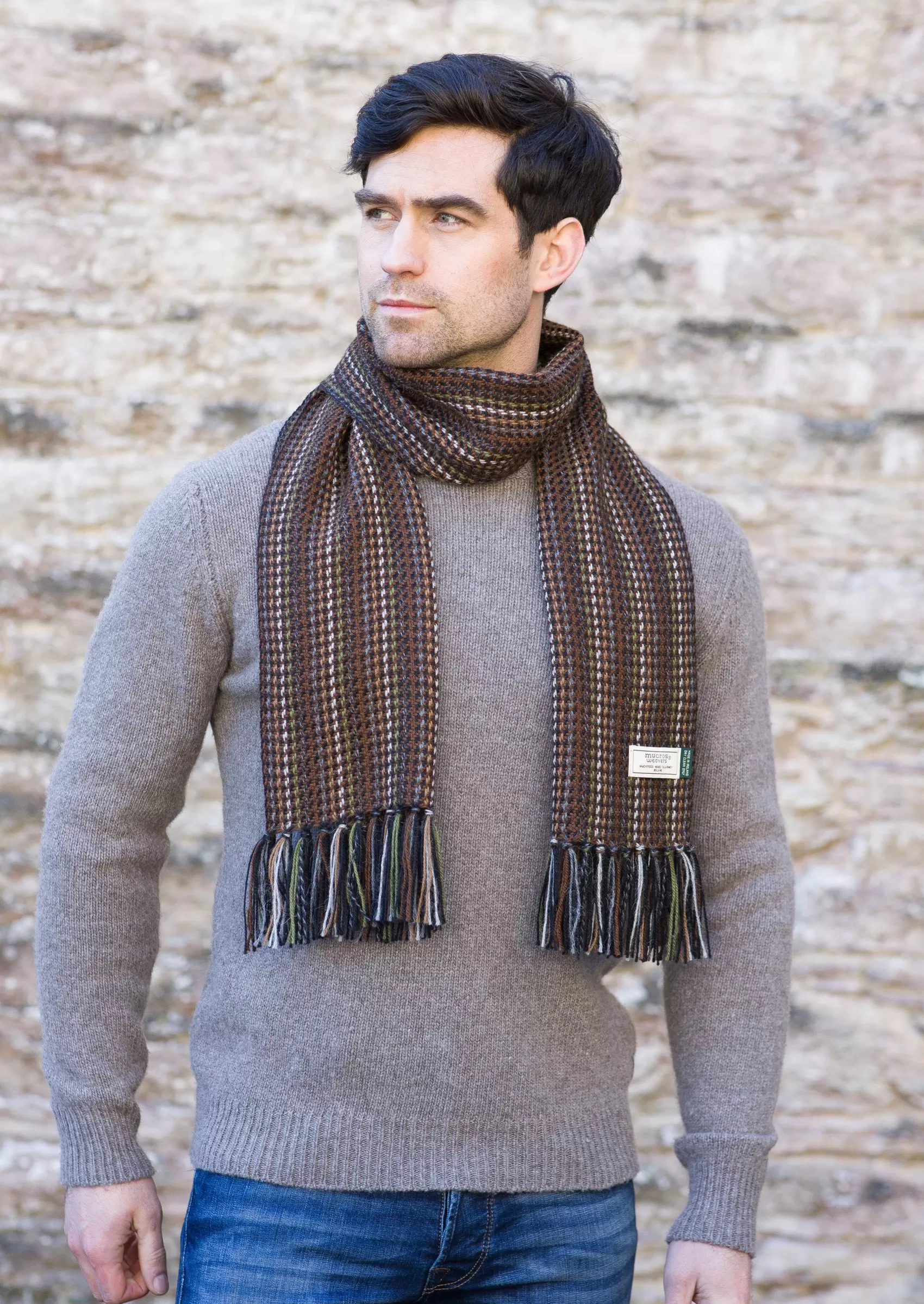 Scarves^Mucros Weavers Mucros Alpaca Scarf | Brown Green