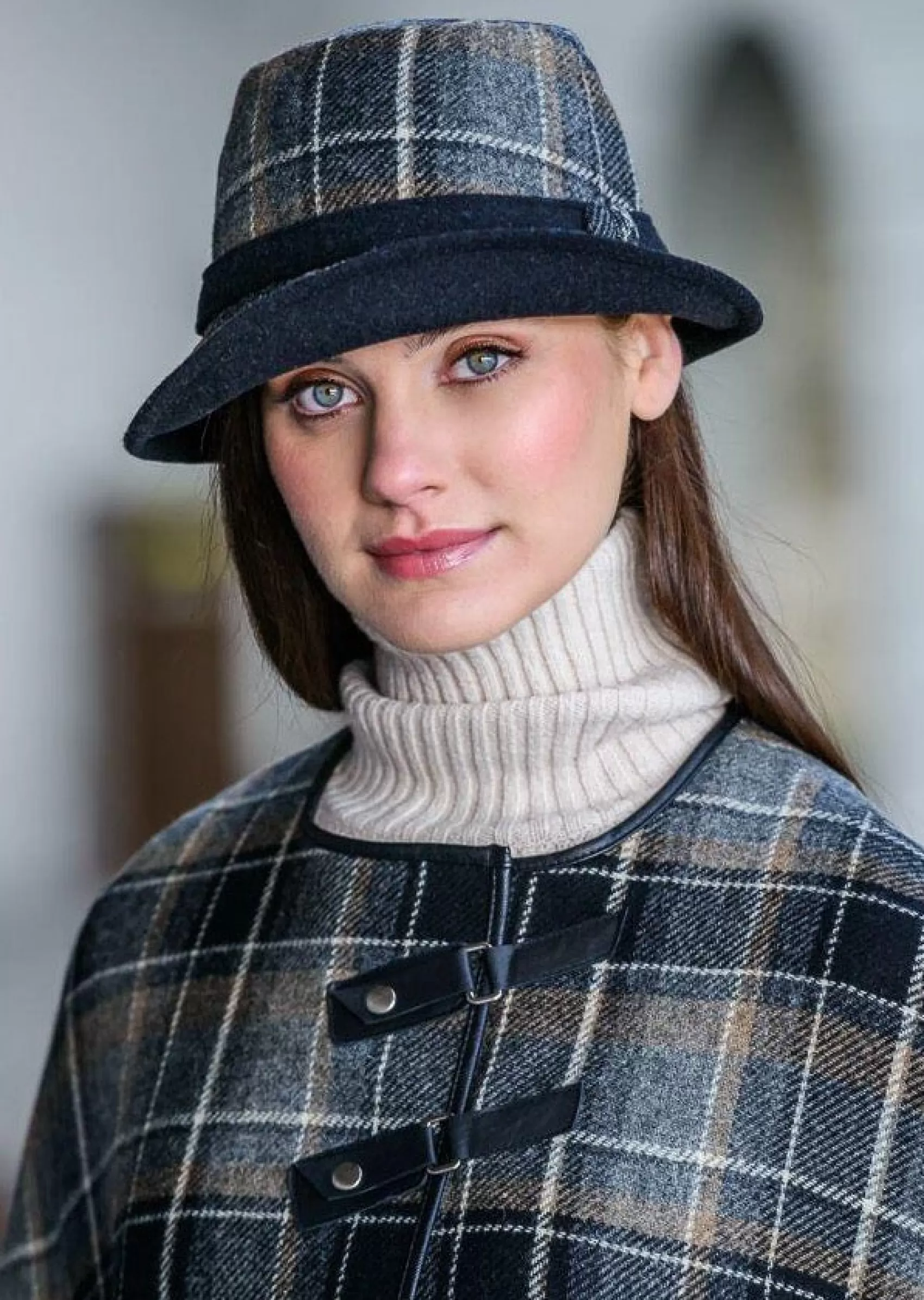 Hats & Caps^Mucros Weavers Mucros Clodagh Hat | Black Gray Check