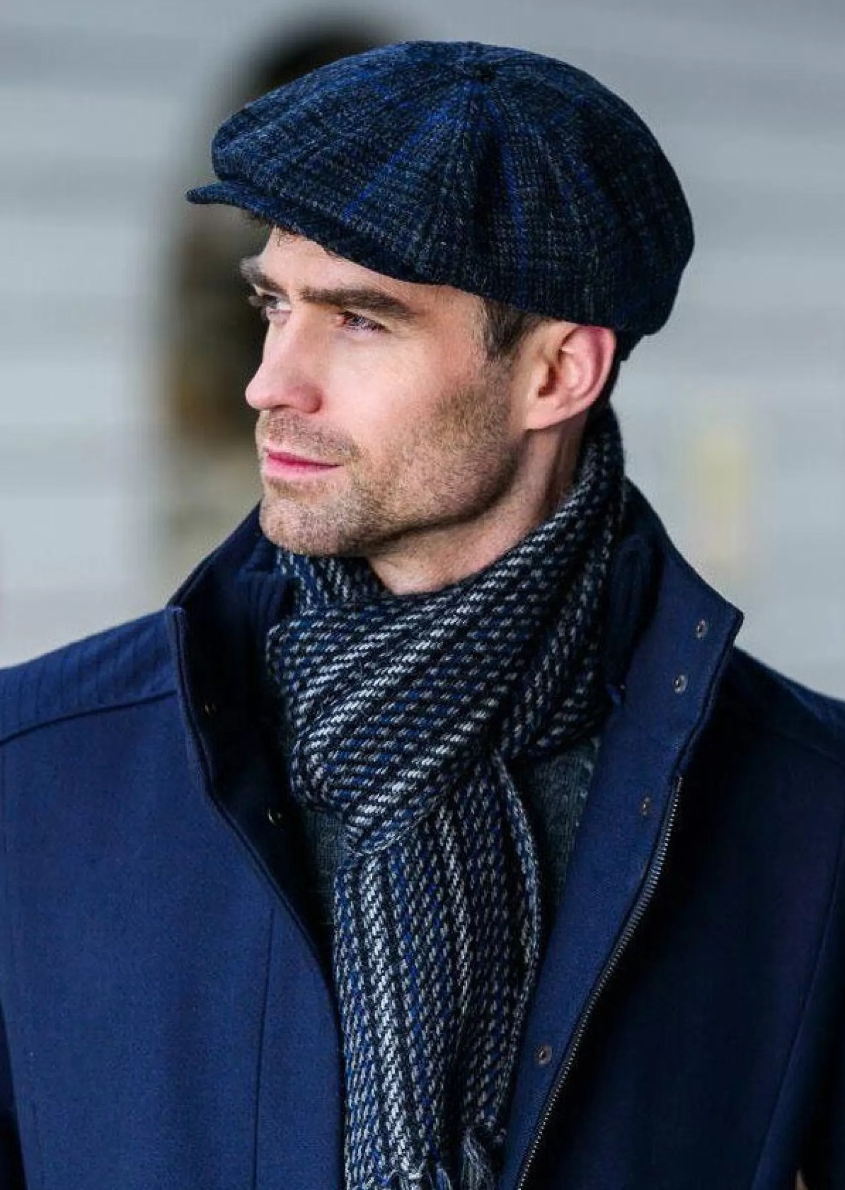 Traditional Hats^Mucros Weavers Mucros Driving Cap | Charcoal Blue