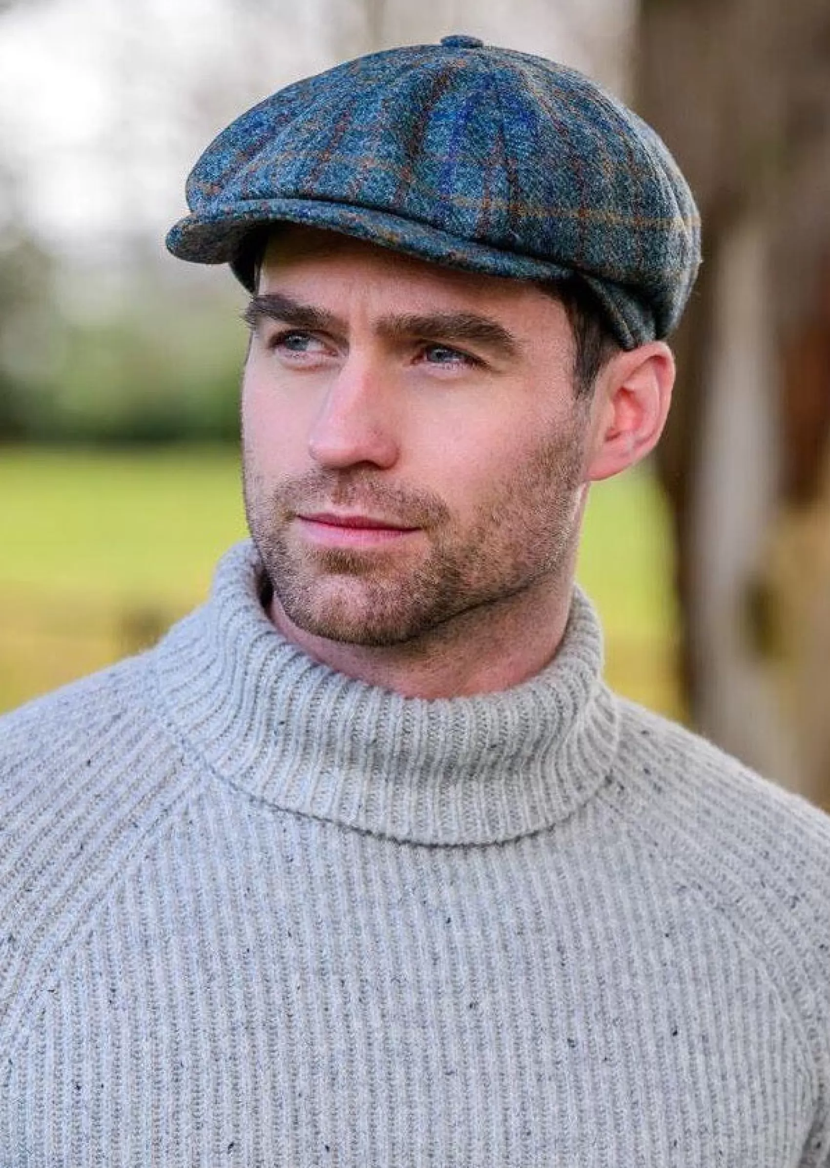 Traditional Hats^Mucros Weavers Mucros Driving Cap | Green Plaid