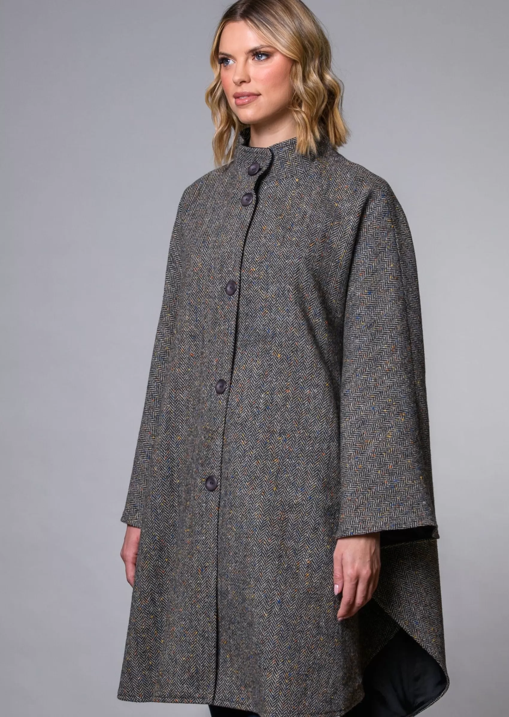 Ponchos / Capes / Shawls^Mucros Weavers Mucros Dunloe Cape | Grey Herringbone