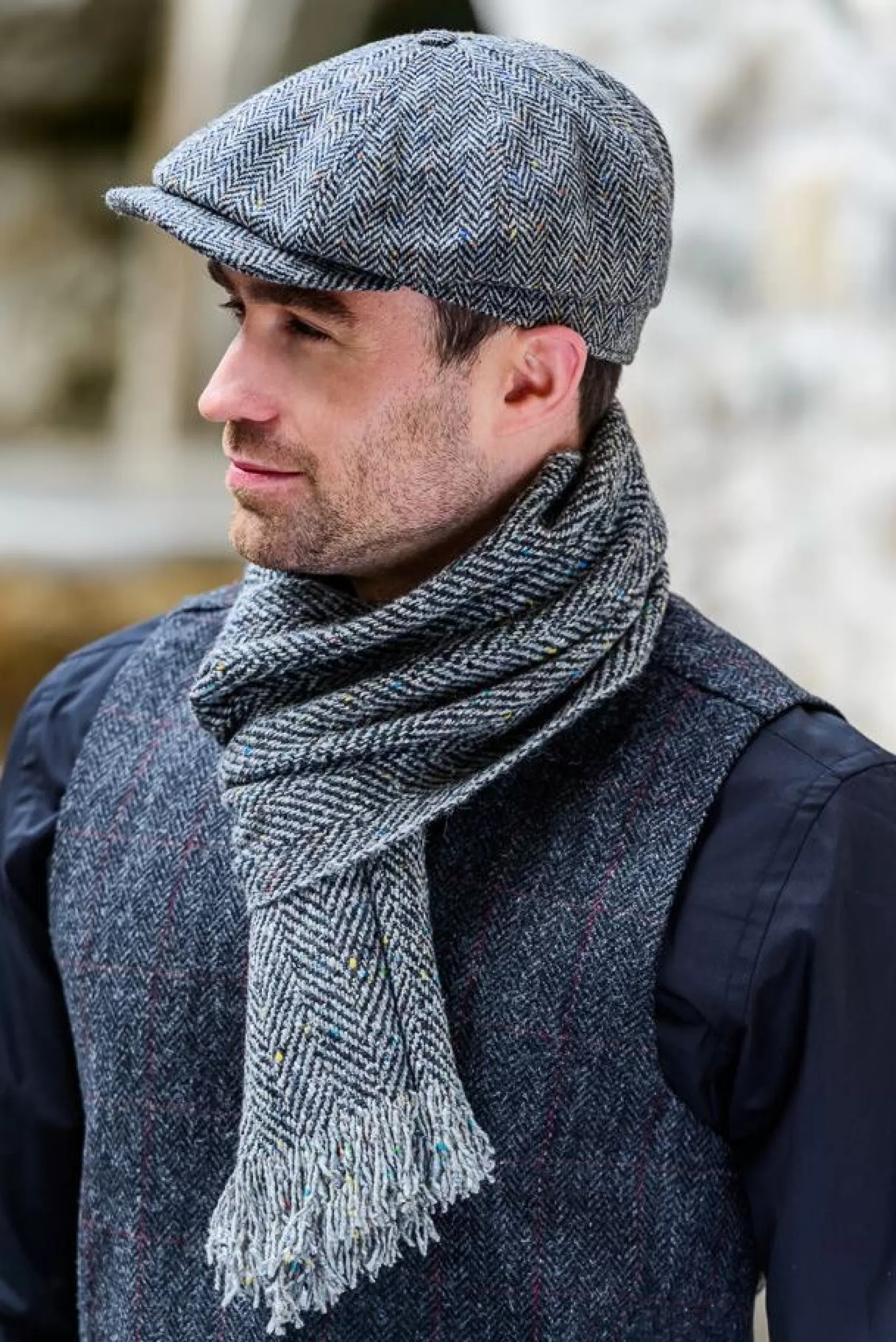 Traditional Hats^Mucros Weavers Mucros Grey Driving Cap