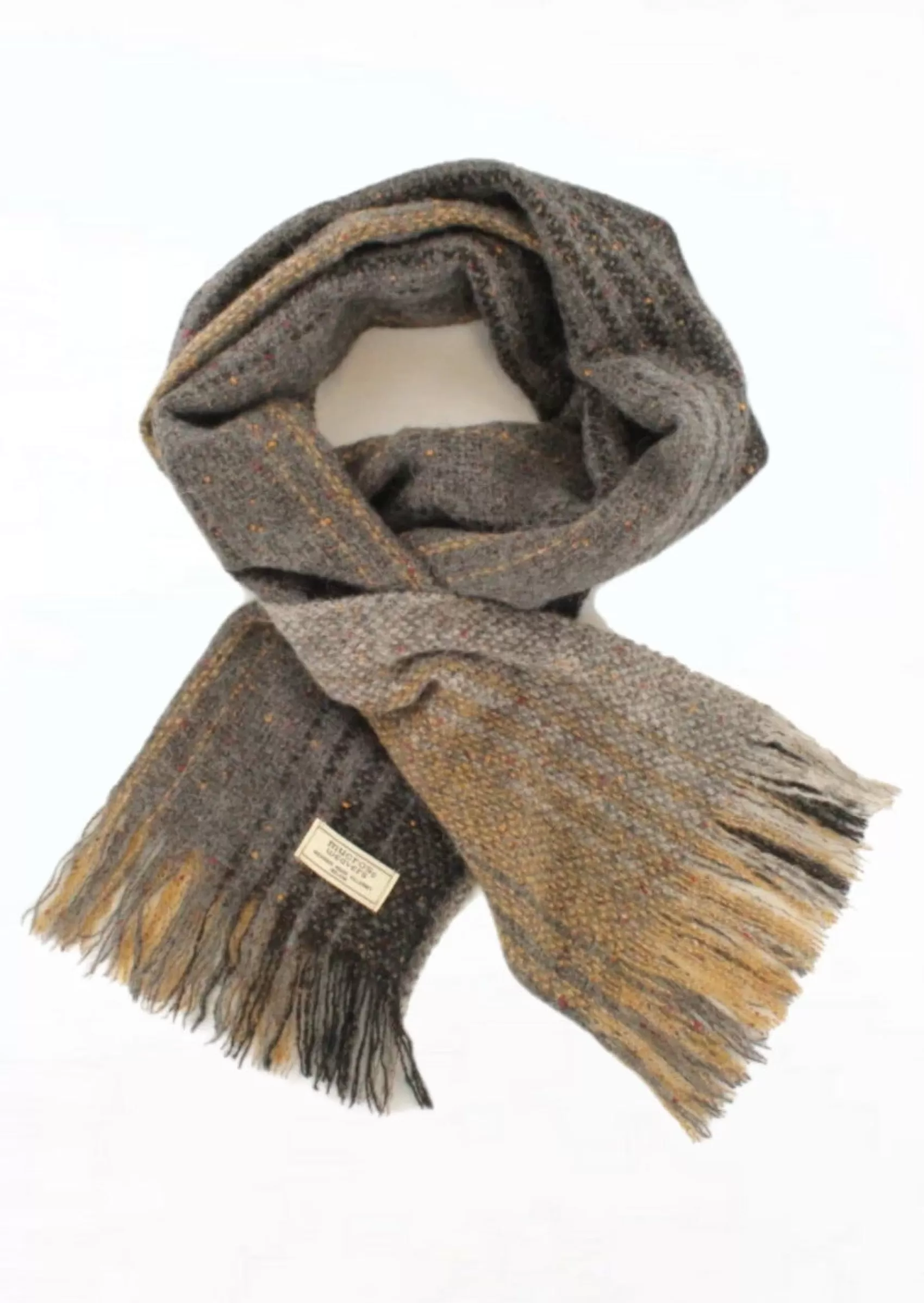 Scarves^Mucros Weavers Mucros Islander Scarf | Grey Brown