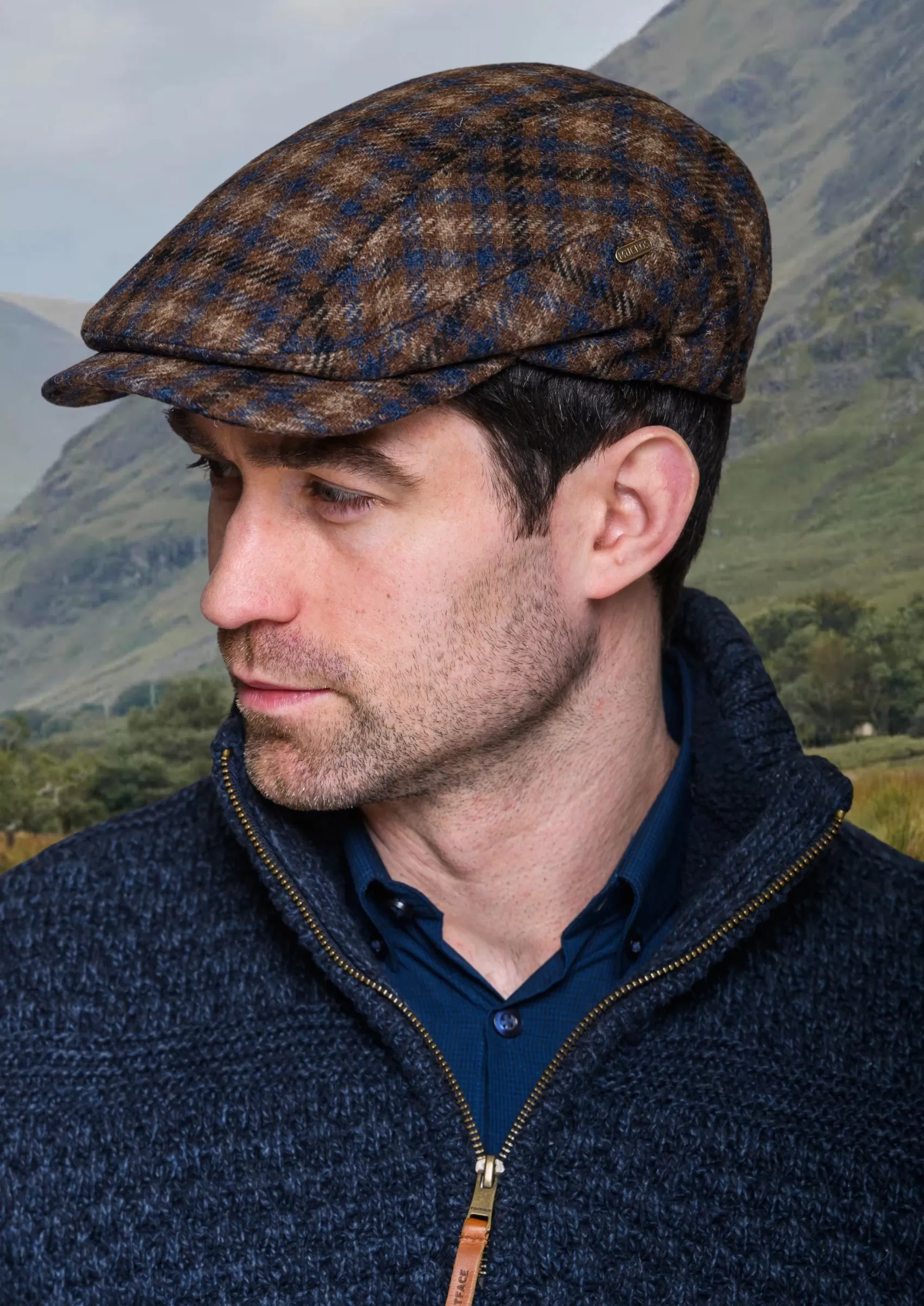 Traditional Hats^Mucros Weavers Mucros Kerry Cap | Brown Check