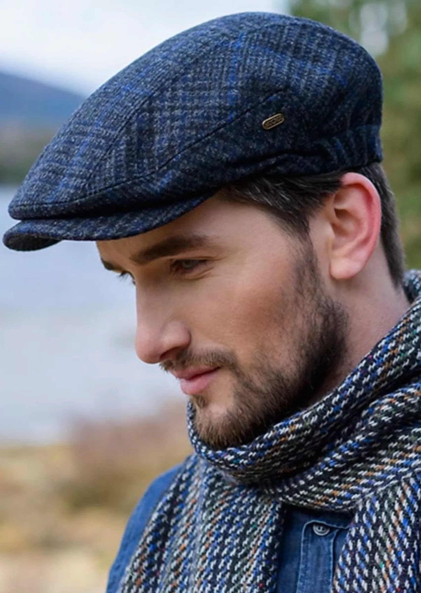 Traditional Hats^Mucros Weavers Mucros Kerry Cap | Charcoal Blue