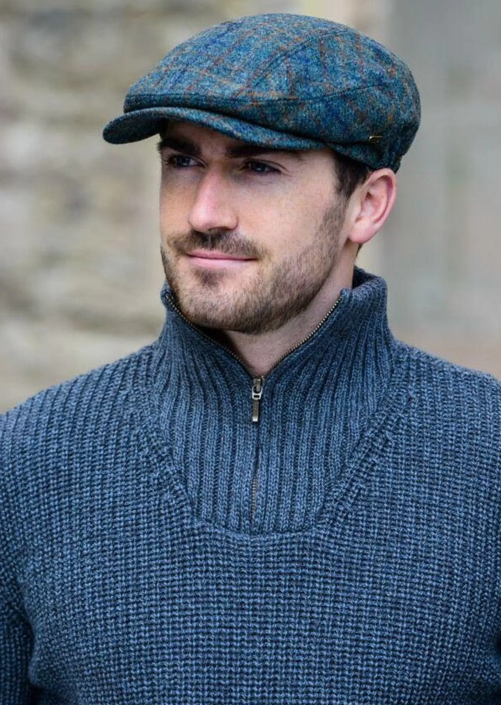 Traditional Hats^Mucros Weavers Mucros Kerry Cap | Green Plaid