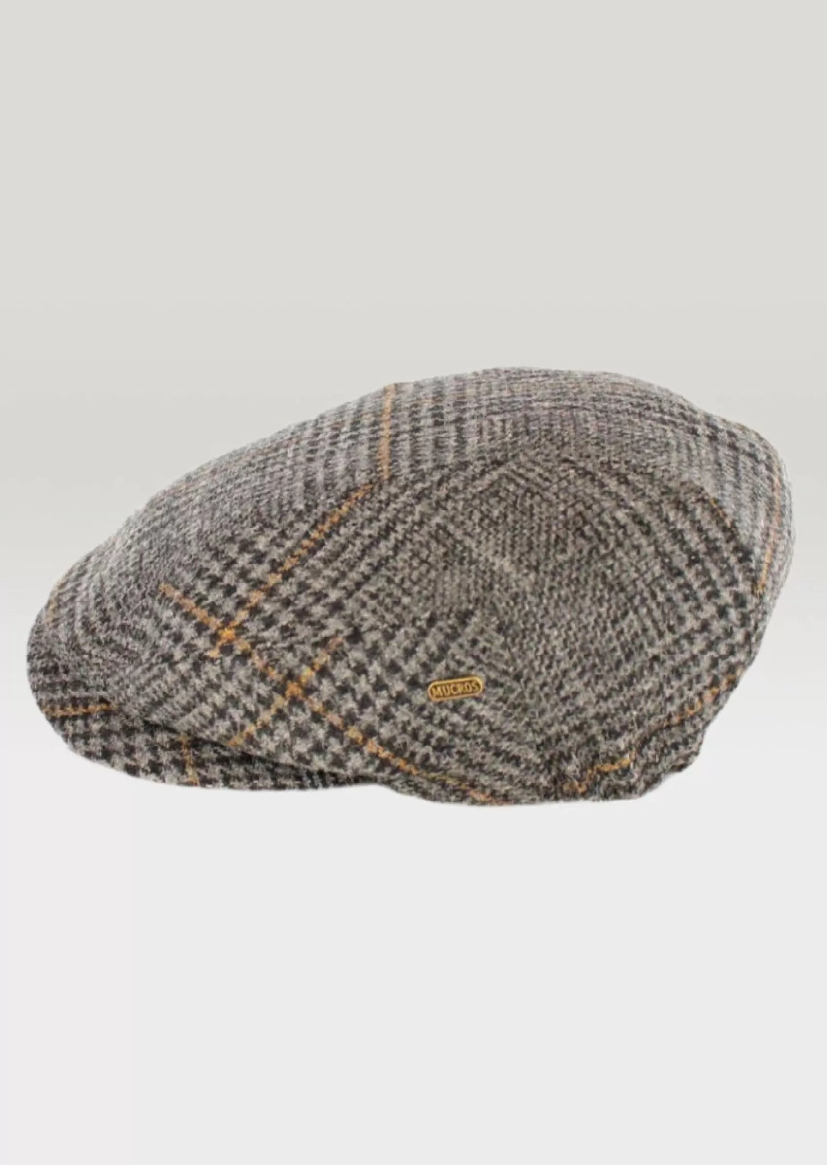 Traditional Hats^Mucros Weavers Mucros Kerry Grey Mustard Cap