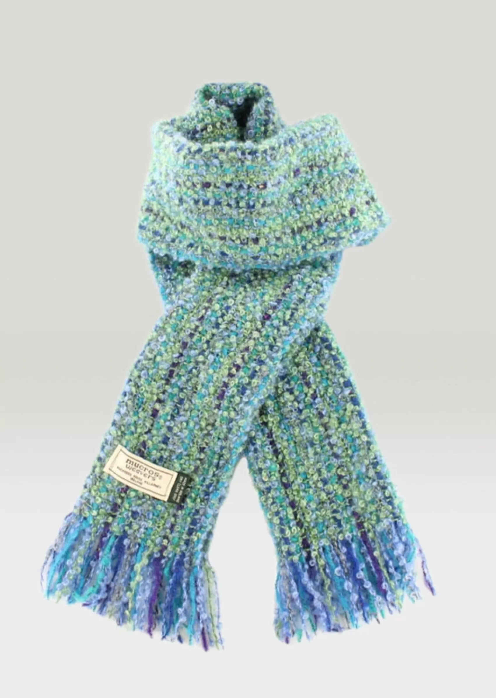 Scarves^Mucros Weavers Mucros Mohair Scarf | Green Blue Mix