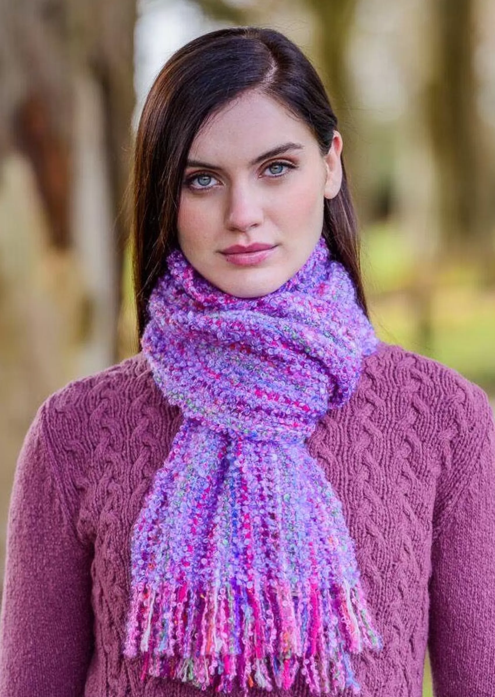 Scarves^Mucros Weavers Mucros Mohair Scarf | Pink Raspberry Mix