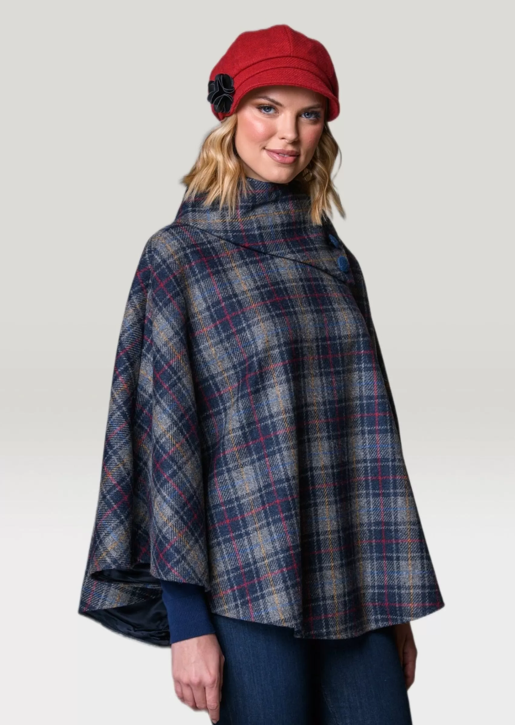 Ponchos / Capes / Shawls^Mucros Weavers Mucros Poncho | Charcoal Check