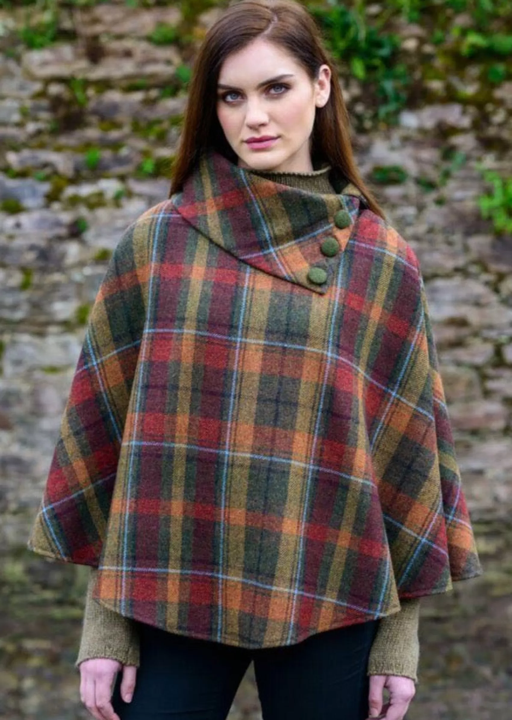 Ponchos / Capes / Shawls^Mucros Weavers Mucros Poncho | Rust Check