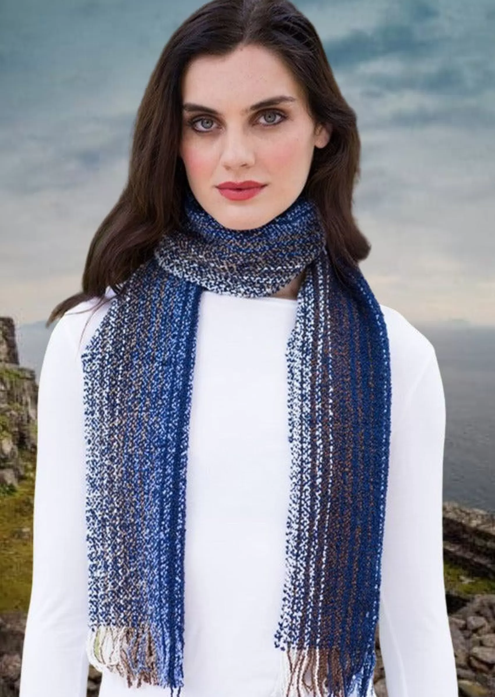 Scarves^Mucros Weavers Mucros Skellig Scarf | Blue Navy