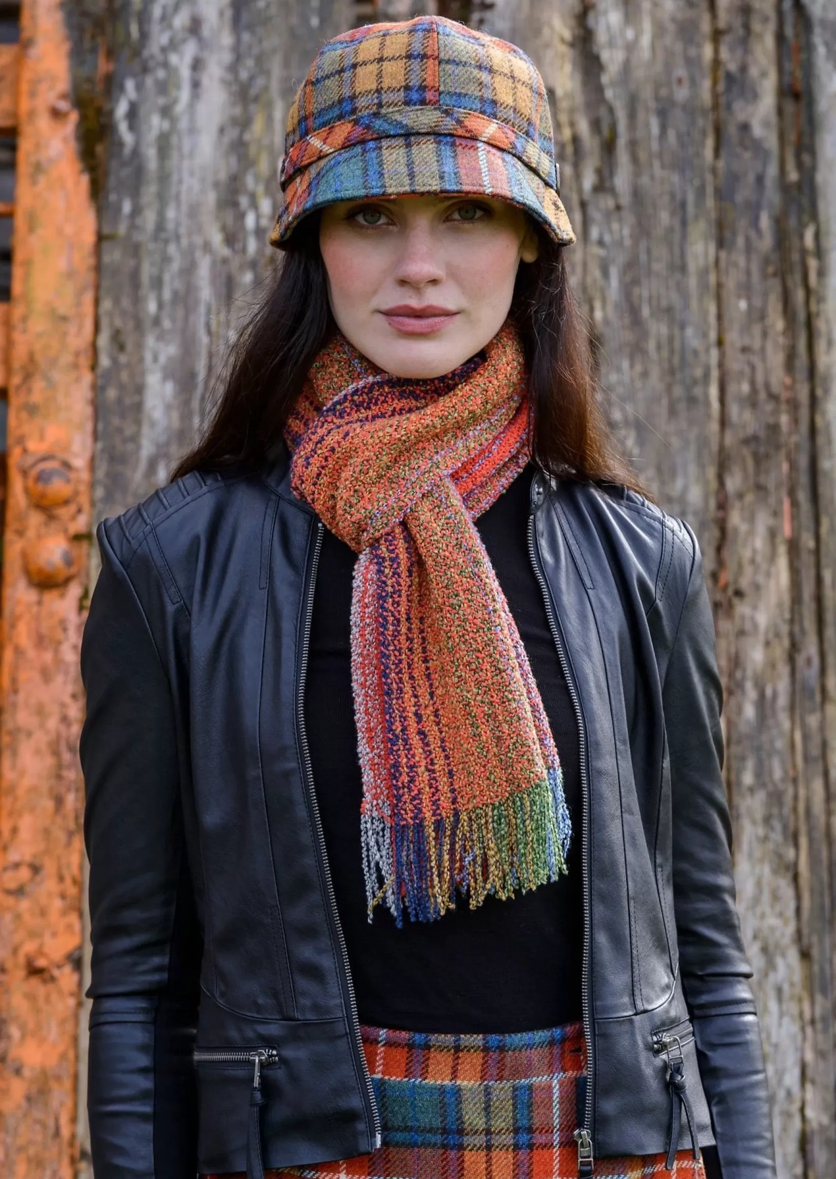 Scarves^Mucros Weavers Mucros Skellig Scarf | Orange Mix