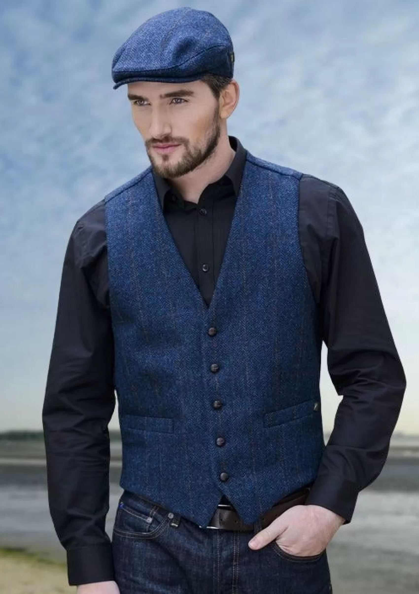 Waistcoats^Mucros Weavers Mucros Tweed Waistcoat | Blue