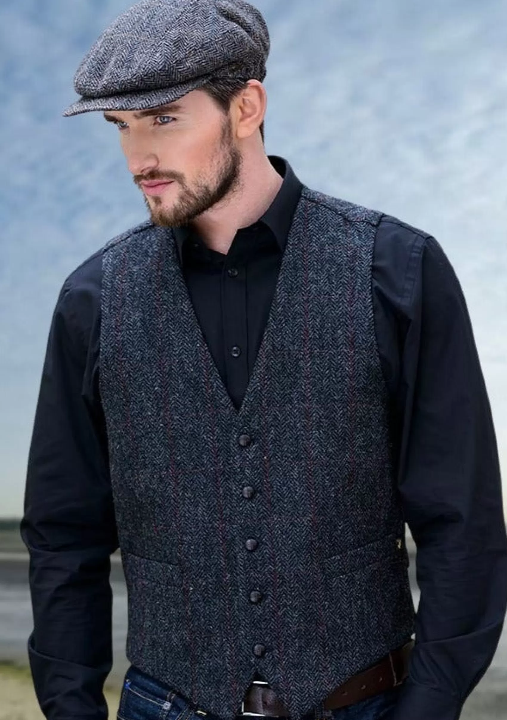 Waistcoats^Mucros Weavers Mucros Tweed Waistcoat | Charcoal