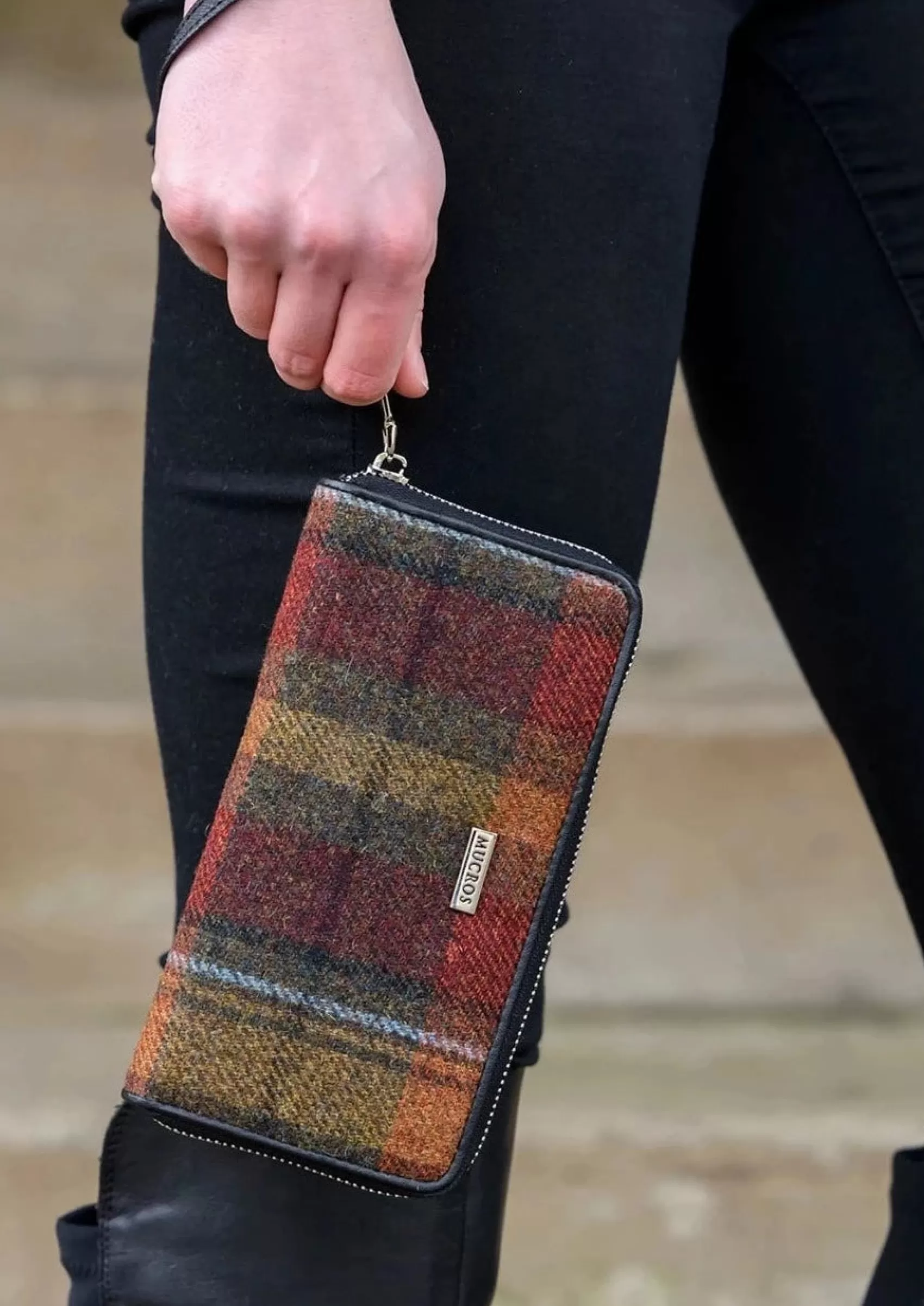 Tweed & Leather Bags^Mucros Weavers Mucros Tweed Wallet | Rust Check