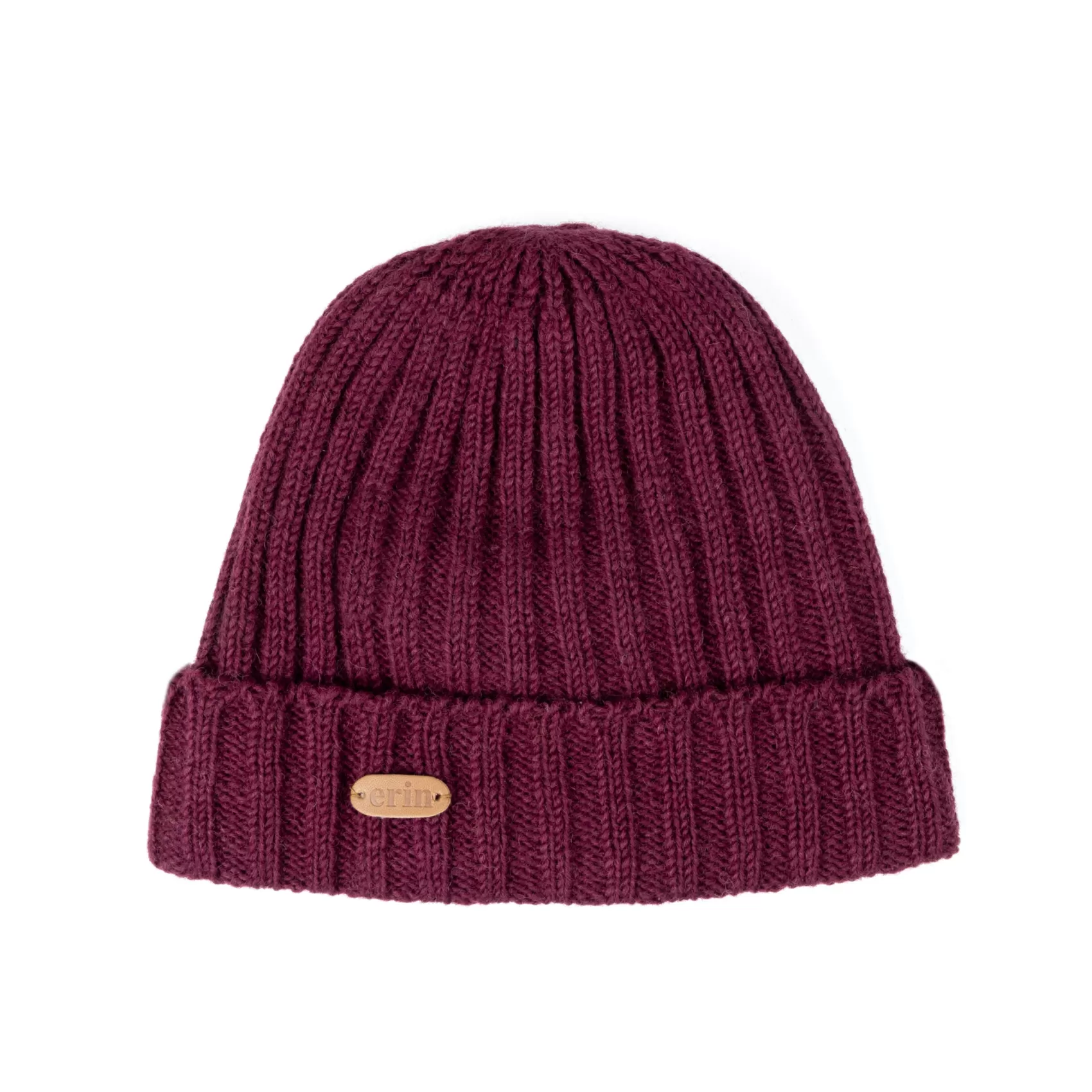 Hats & Caps | Wool Hats^Erin Knitwear Rib Pullon Hat Turnup | Berry Red