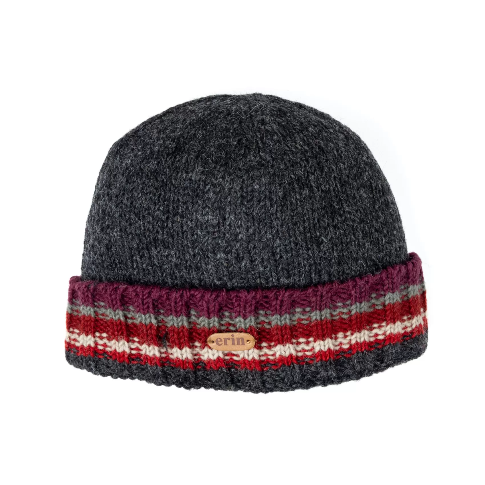 Wool Hats^Erin Knitwear Rib Pullon Turnup Hat | Red