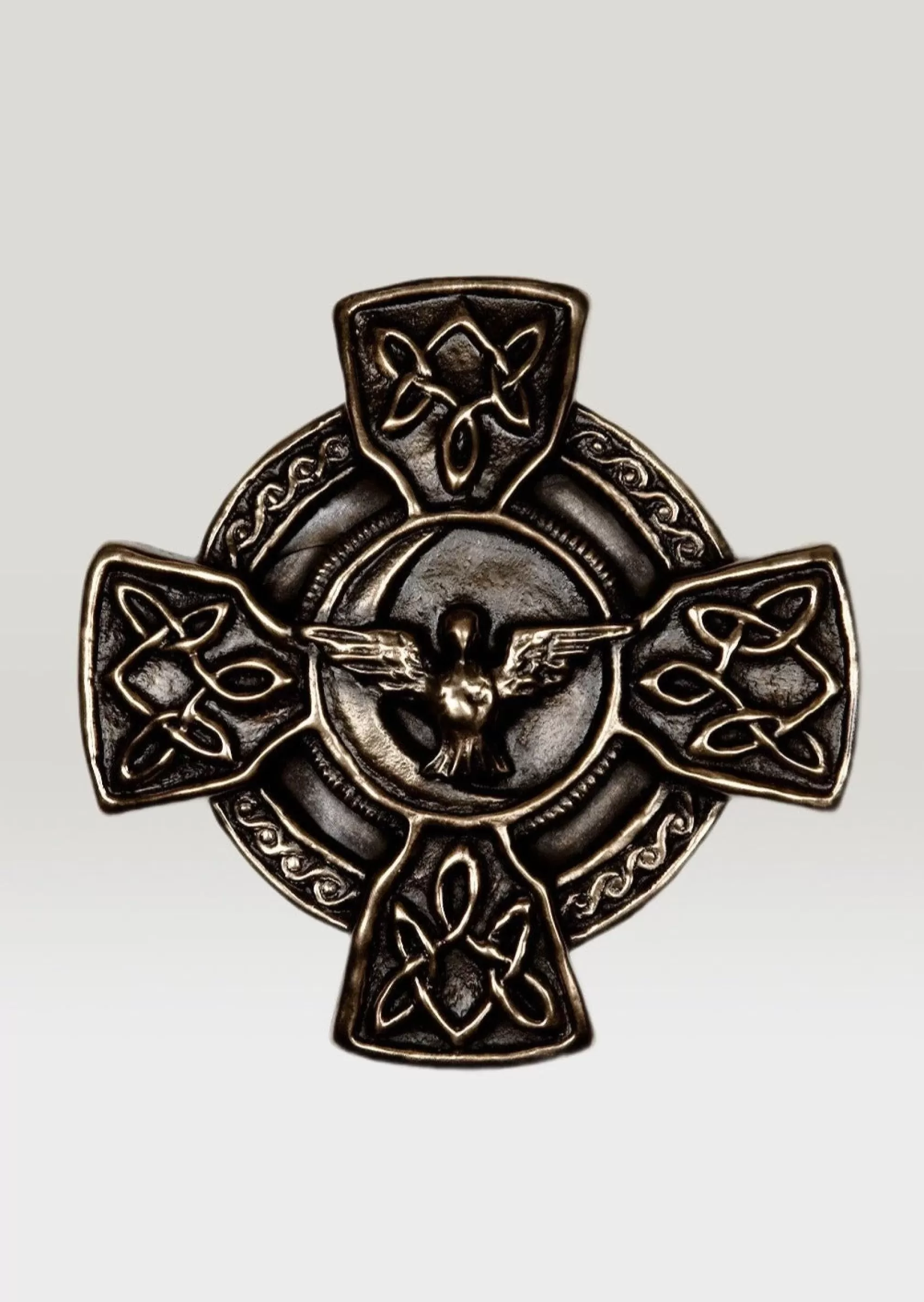 Irish Ornaments^Wild Goose Bronze Celtic Cross Peace Prayer Plaque