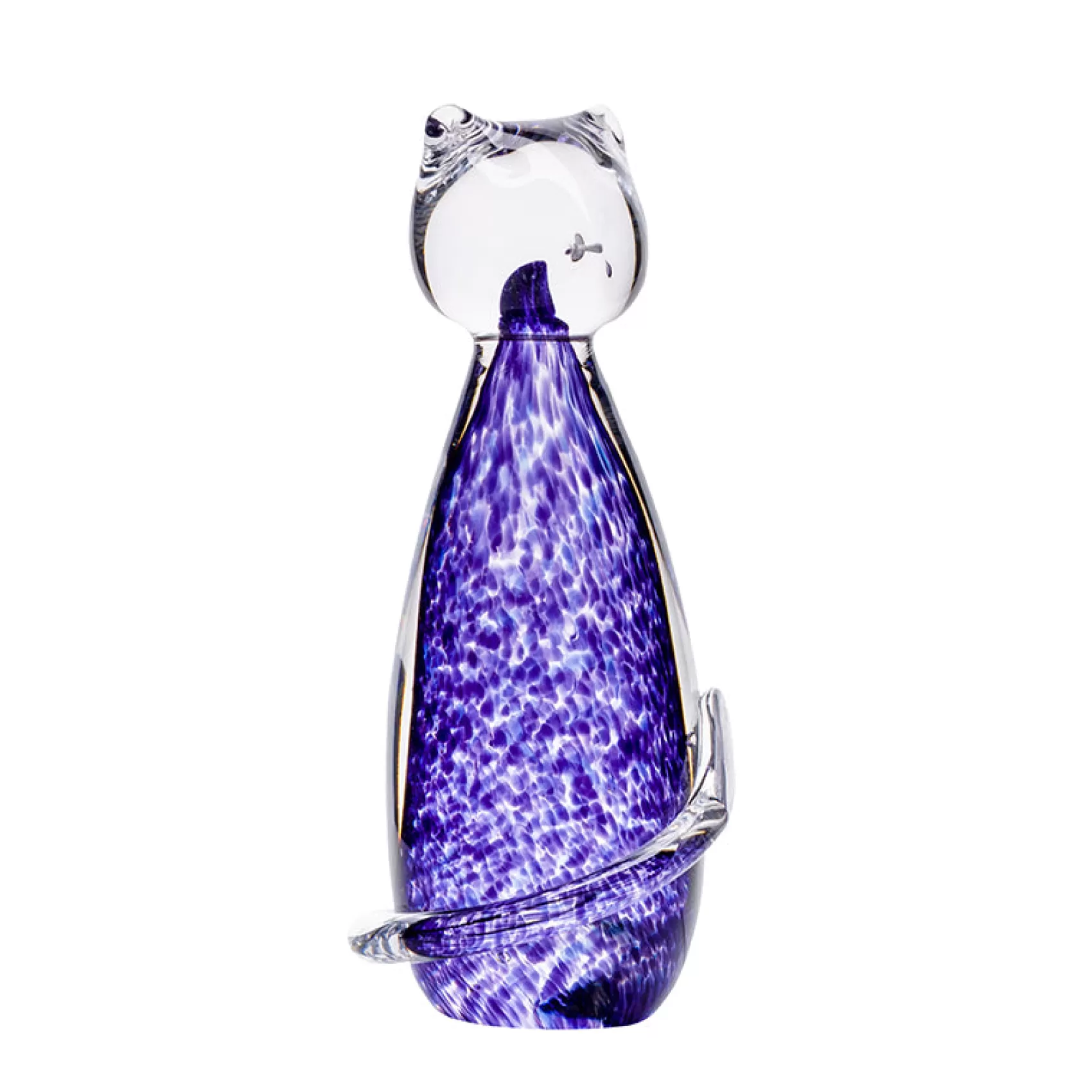 Irish Crystal | Irish Ornaments^Irish Handmade Glass Company Wild Heather Purple Irish Glass Cat